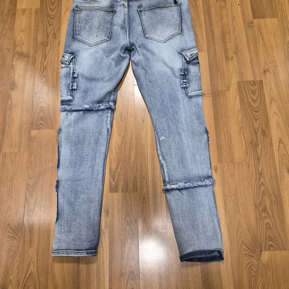 Men's Distressed Skinny Jeans with Pockets - Picture 5 of 6